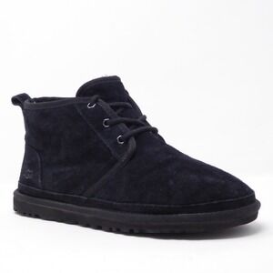UGG Mens Neumel Chukka Boots Black Suede Leather Wool Lined Lace Up Shoes 9